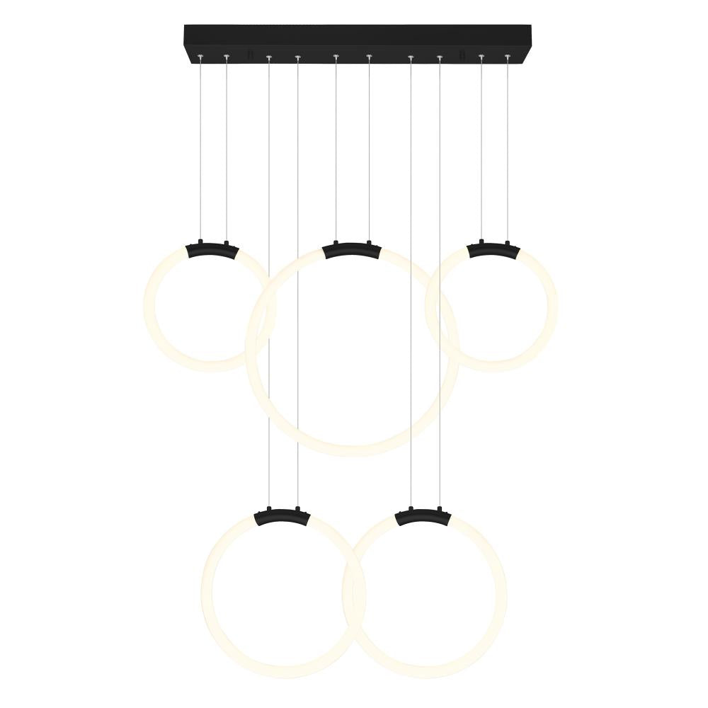 Hoops 5 Light LED Chandelier With Black Finish