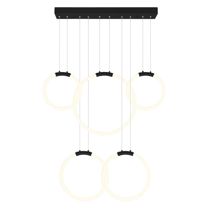Hoops 5 Light LED Chandelier With Black Finish