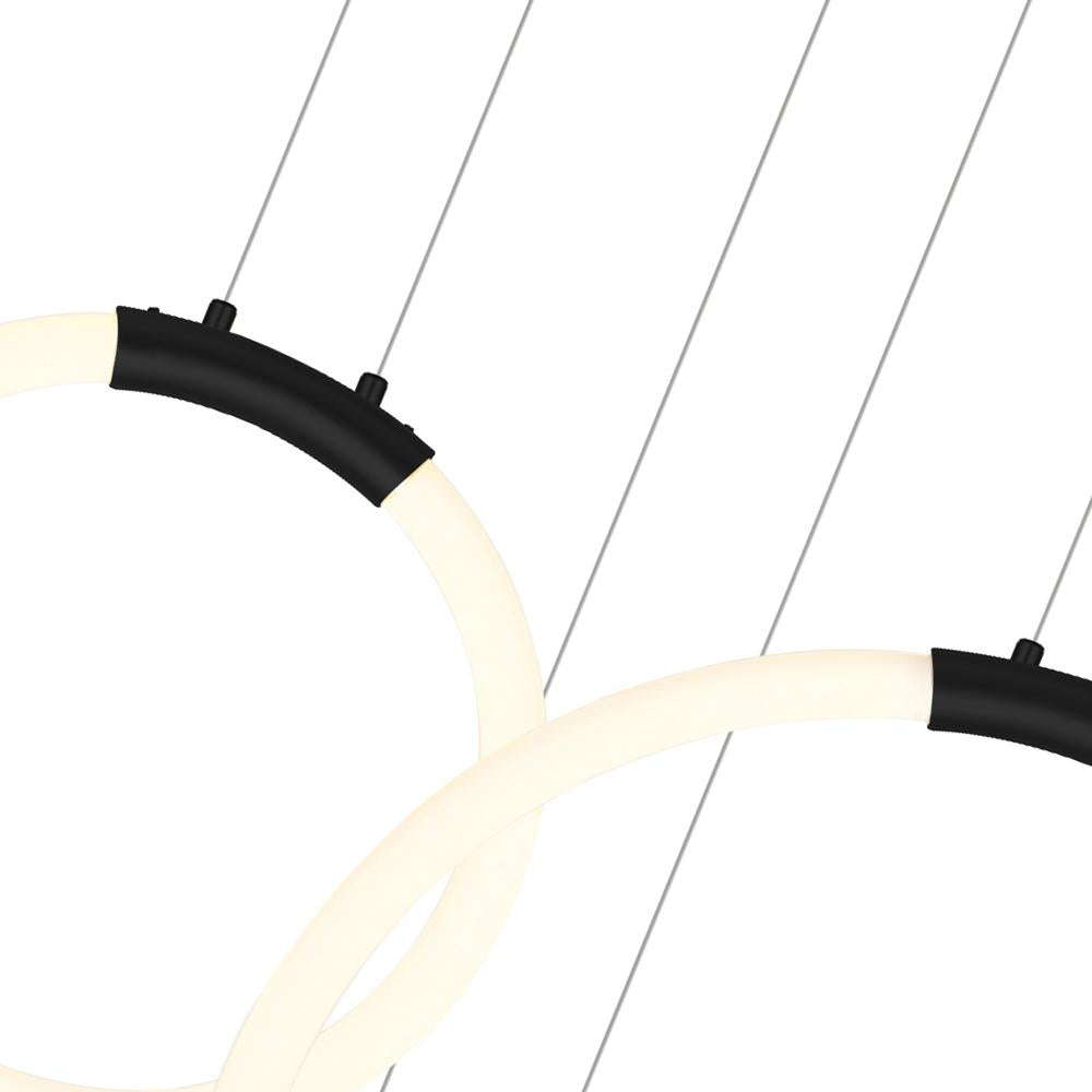 Hoops 5 Light LED Chandelier With Black Finish
