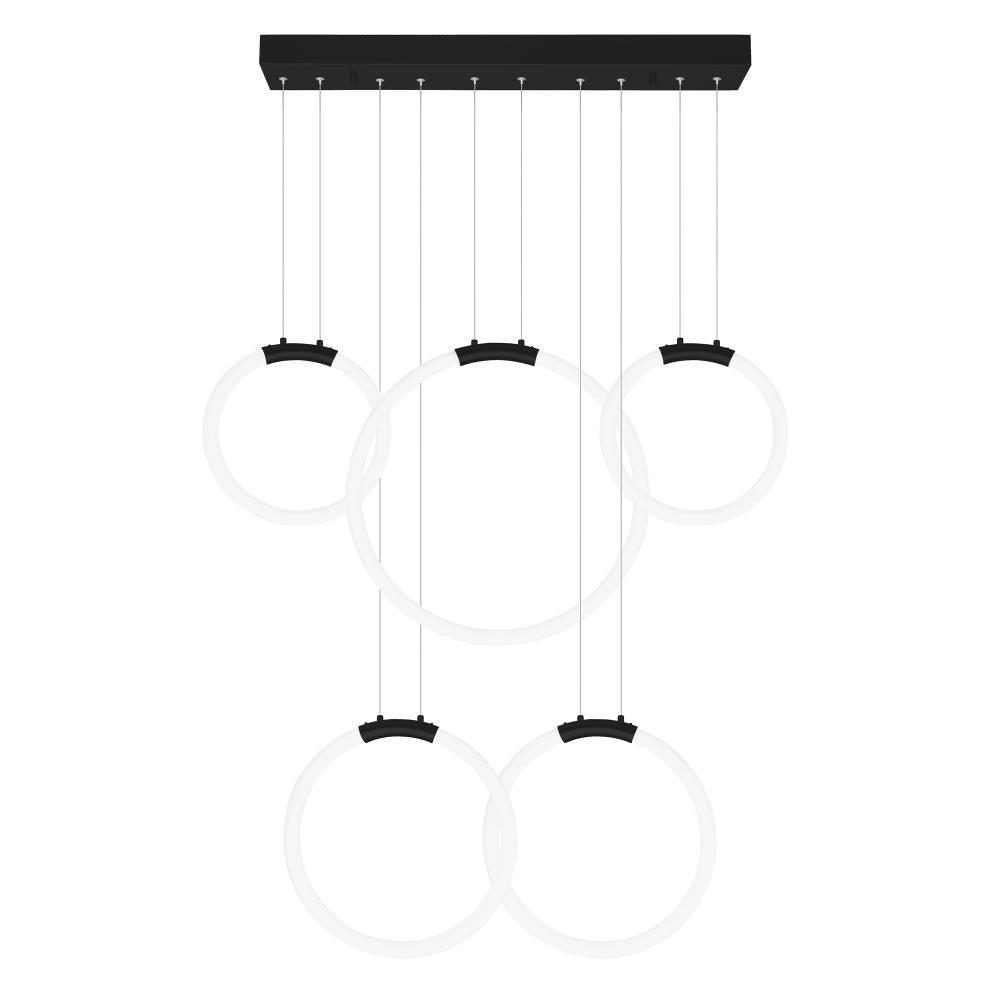 Hoops 5 Light LED Chandelier With Black Finish