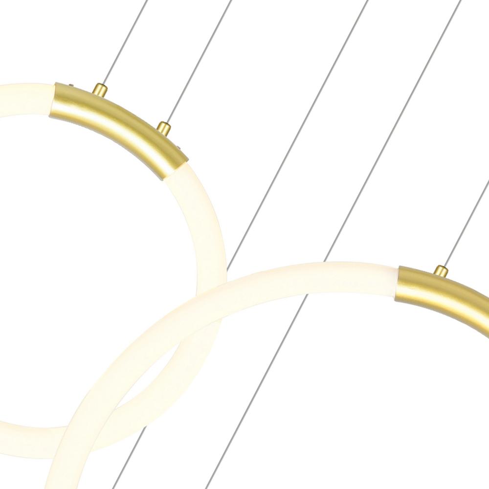 Hoops 5 Light LED Chandelier With Satin Gold Finish