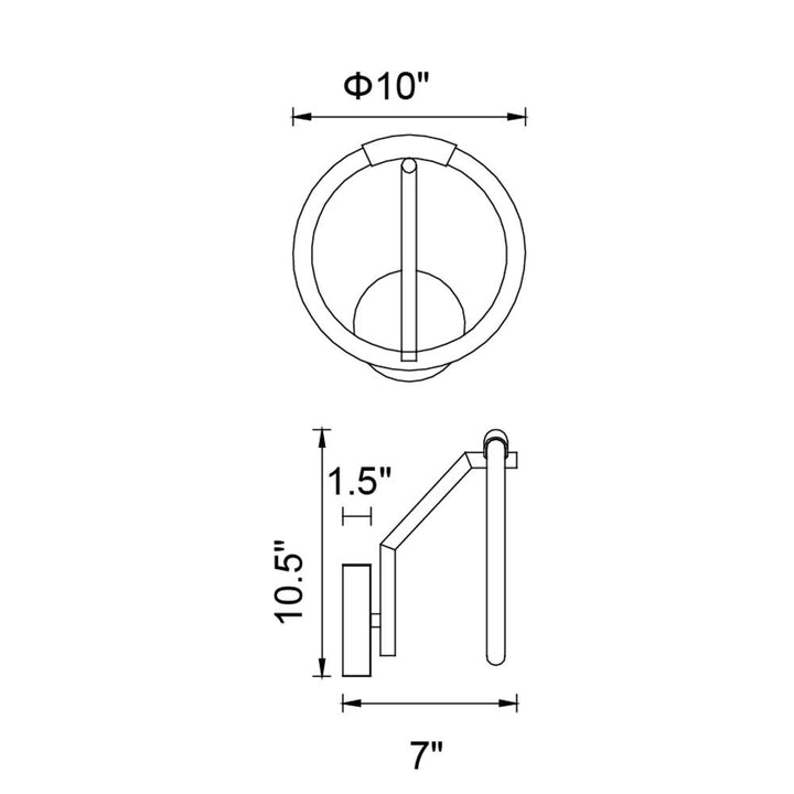 Hoops 1 Light LED Wall Sconce With Black Finish