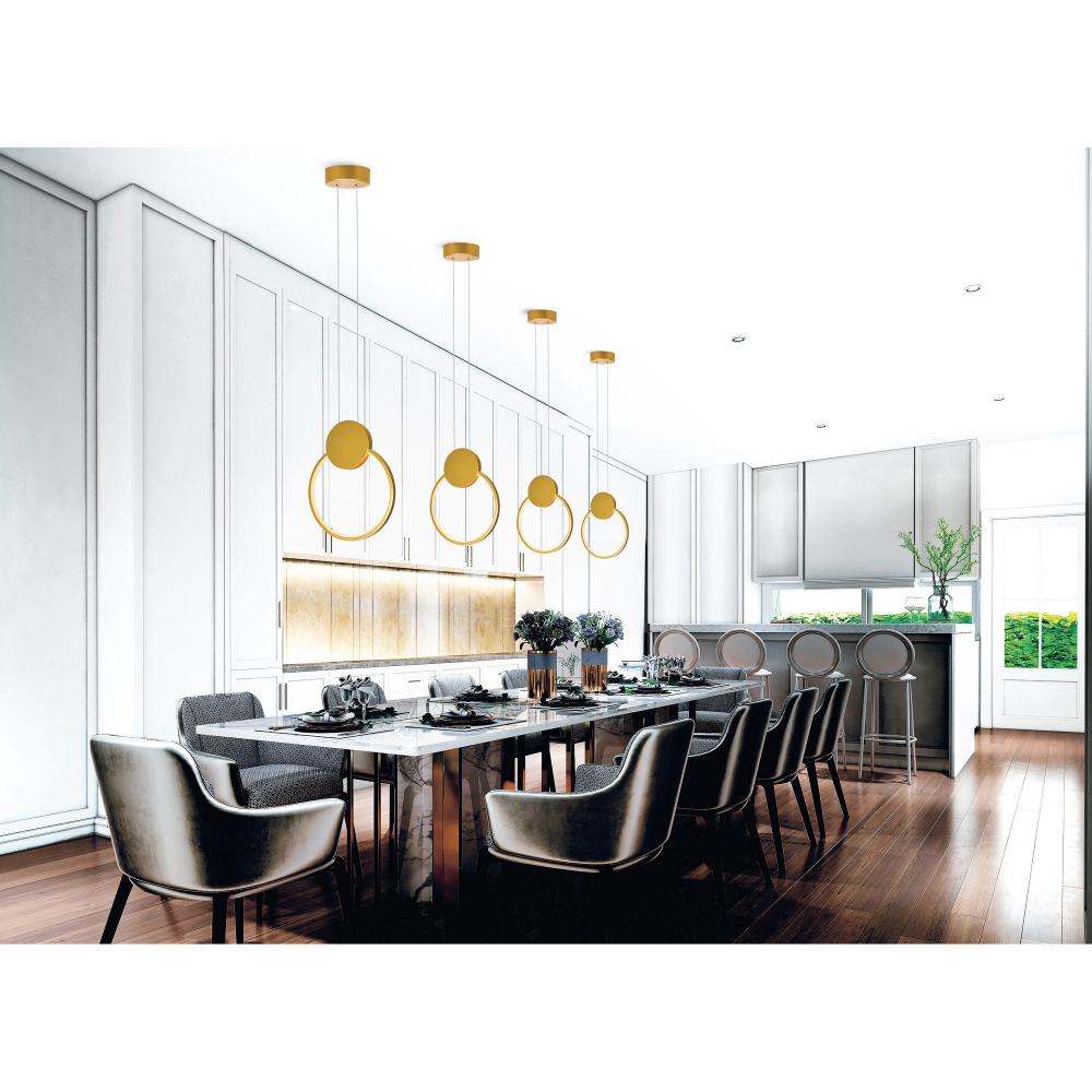 Pulley 10 in LED Satin Gold Mini Pendant