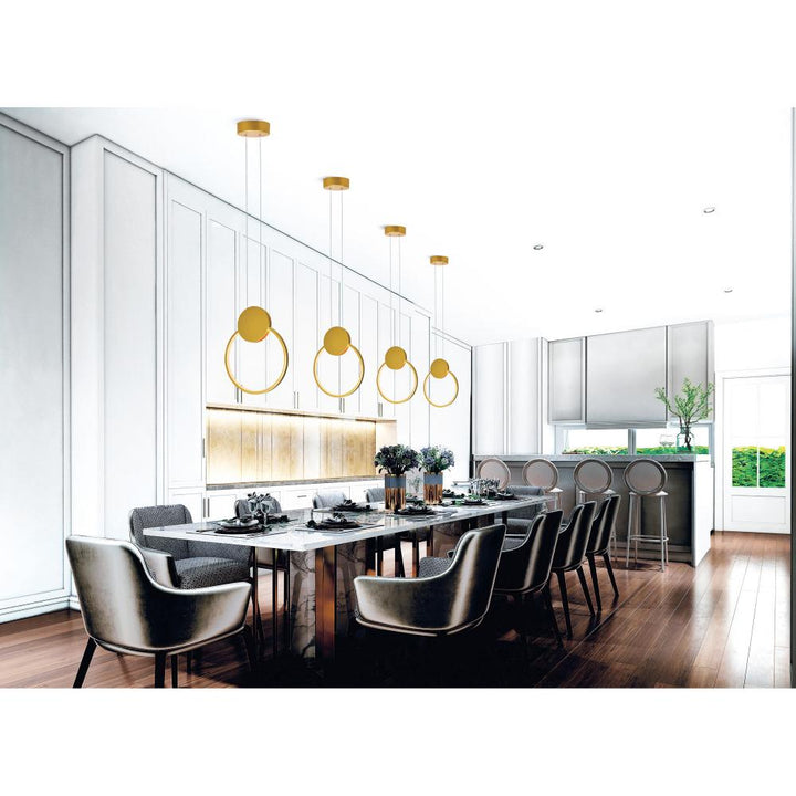 Pulley 10 in LED Satin Gold Mini Pendant