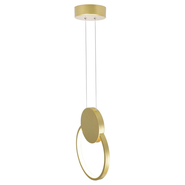 Pulley 12 in LED Satin Gold Mini Pendant