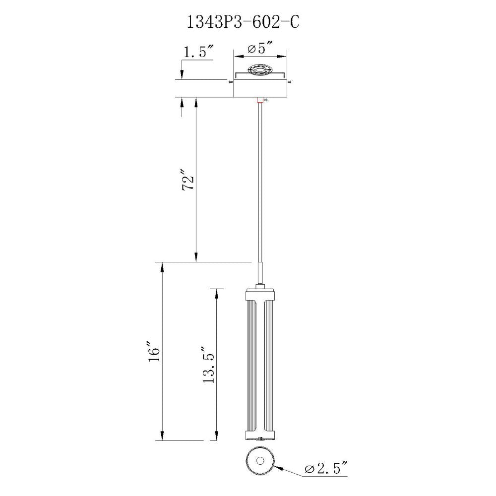 Neva 3 in LED Integrated Satin Gold Pendant