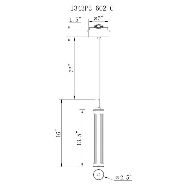 Neva 3 in LED Integrated Satin Gold Pendant