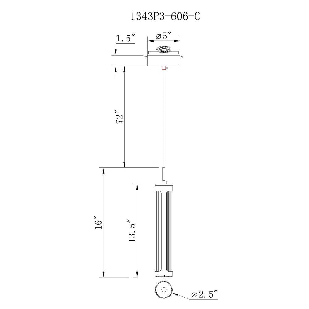 Neva 3 in LED Integrated Satin Nickel Pendant