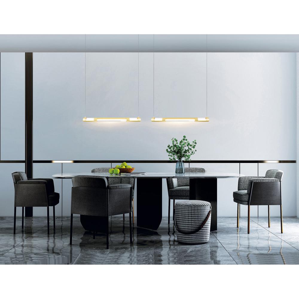 Neva 36 in LED Integrated Satin Gold Chandelier