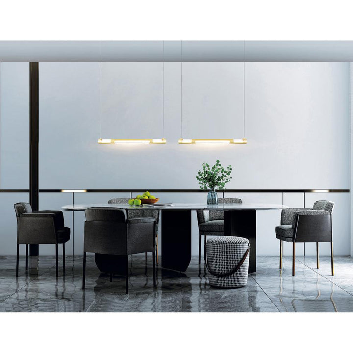 Neva 36 in LED Integrated Satin Gold Chandelier