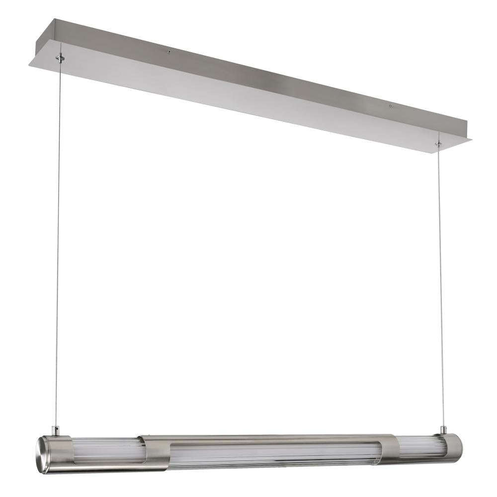 Neva 36 in LED Integrated Satin Nickel Chandelier
