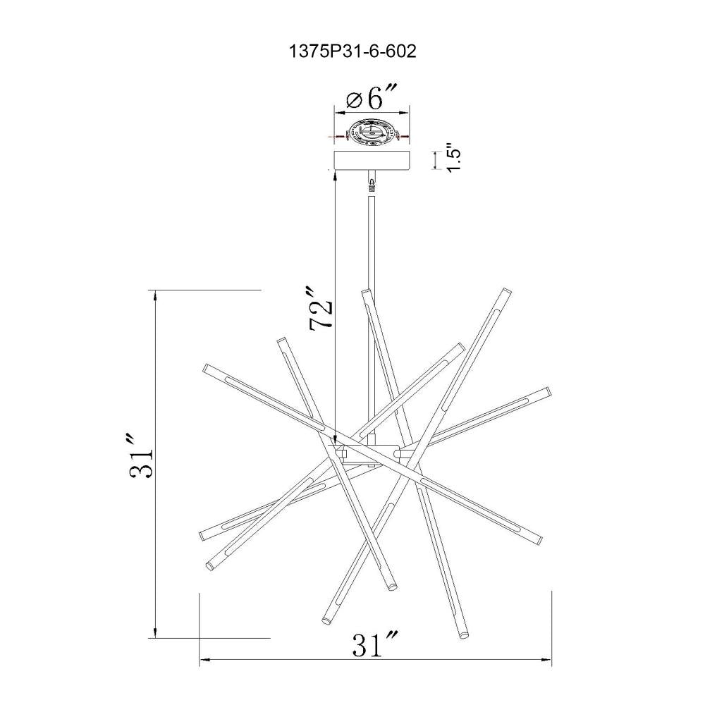 Oskil LED Integrated Chandelier With Satin Gold Finish