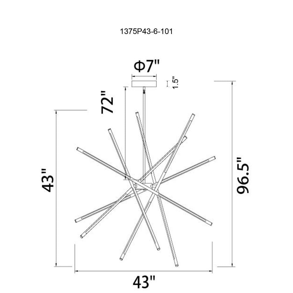Oskil LED Integrated Chandelier With Black Finish