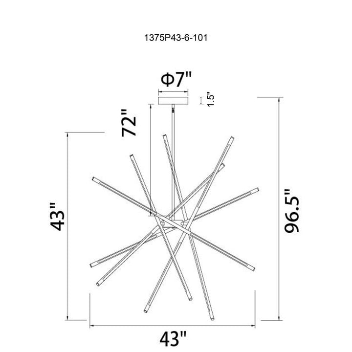 Oskil LED Integrated Chandelier With Black Finish