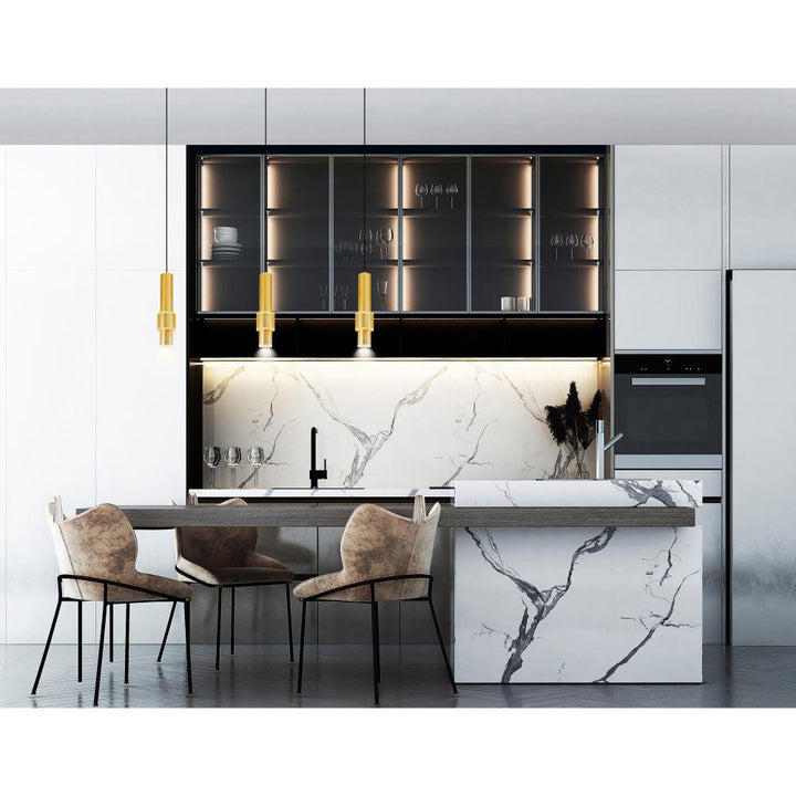 Lena LED Integrated Mini Pendant With Satin Gold Finish
