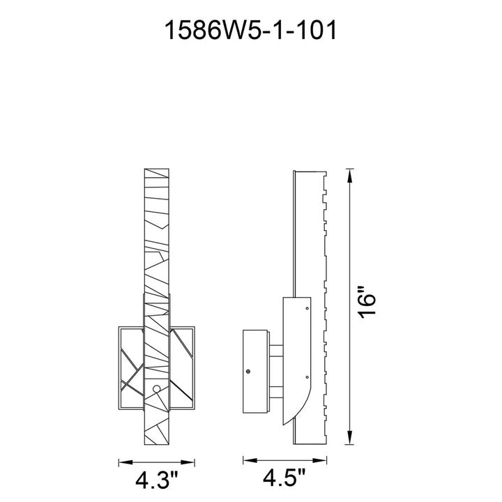 Valira Integrated LED Black Wall Light
