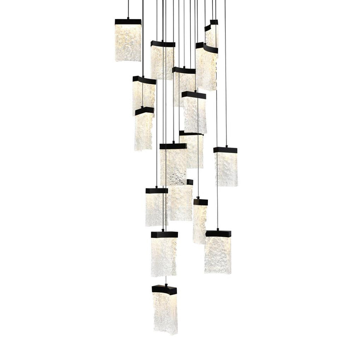 Lava Integrated LED Black Chandelier
