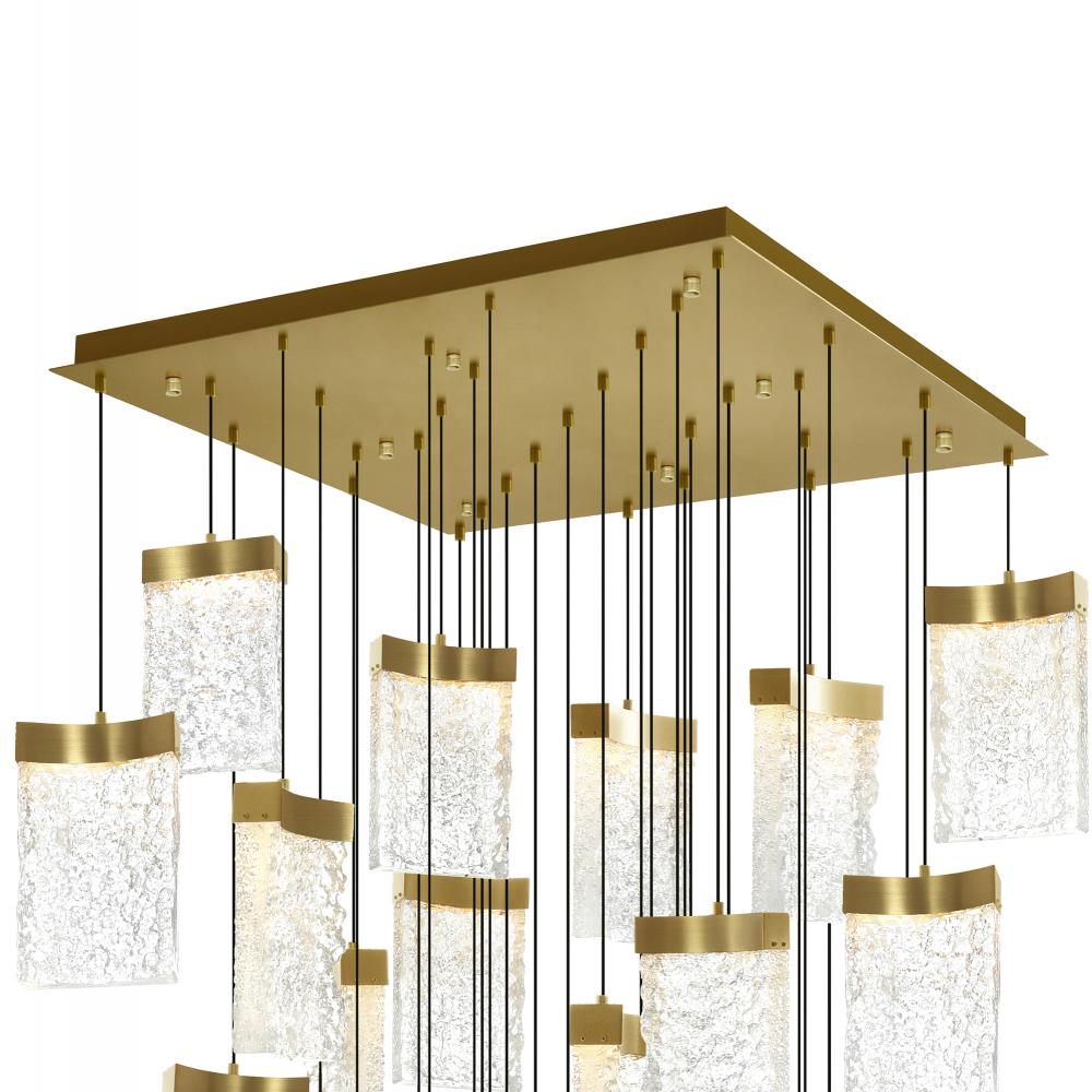 Lava Integrated LED Brass Chandelier