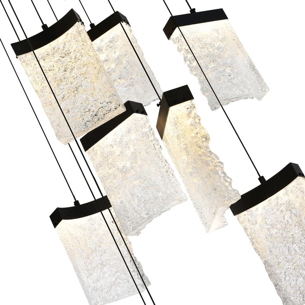 Lava Integrated LED Black Chandelier