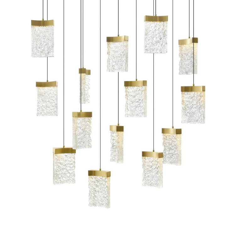 Lava Integrated LED Brass Chandelier