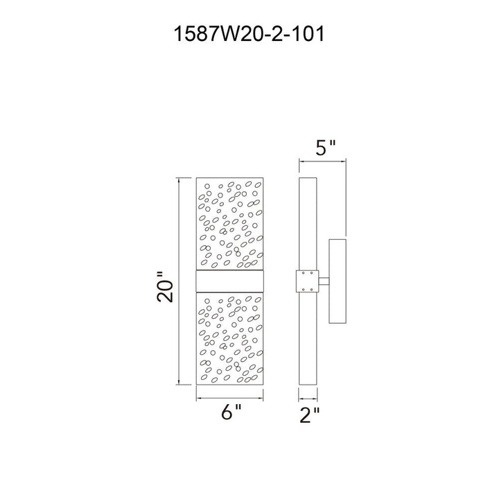 Lava Integrated LED Black Wall Light