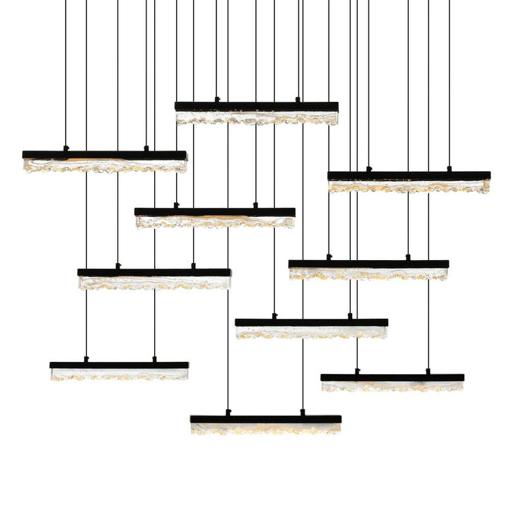 Stagger Integrated LED Black Chandelier