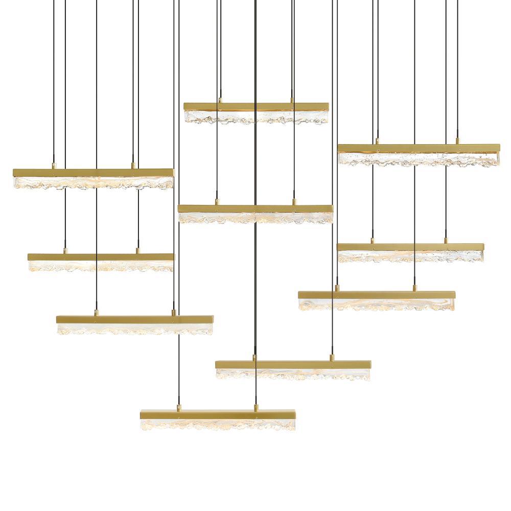 Stagger Integrated LED Brass Chandelier