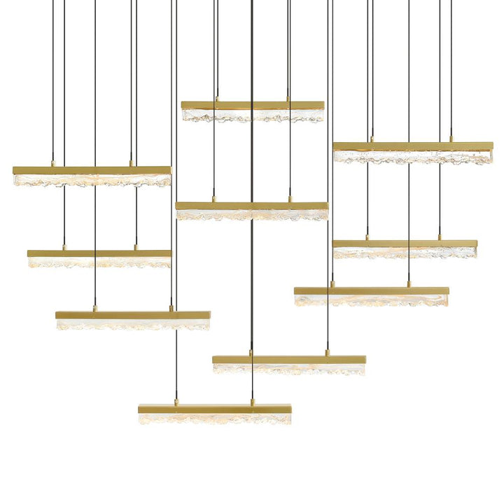 Stagger Integrated LED Brass Chandelier
