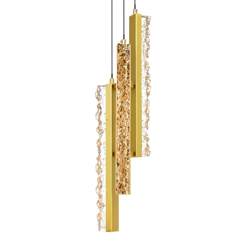 Stagger Integrated LED Brass Mini Pendant