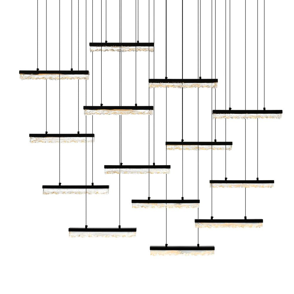 Stagger Integrated LED Black Chandelier