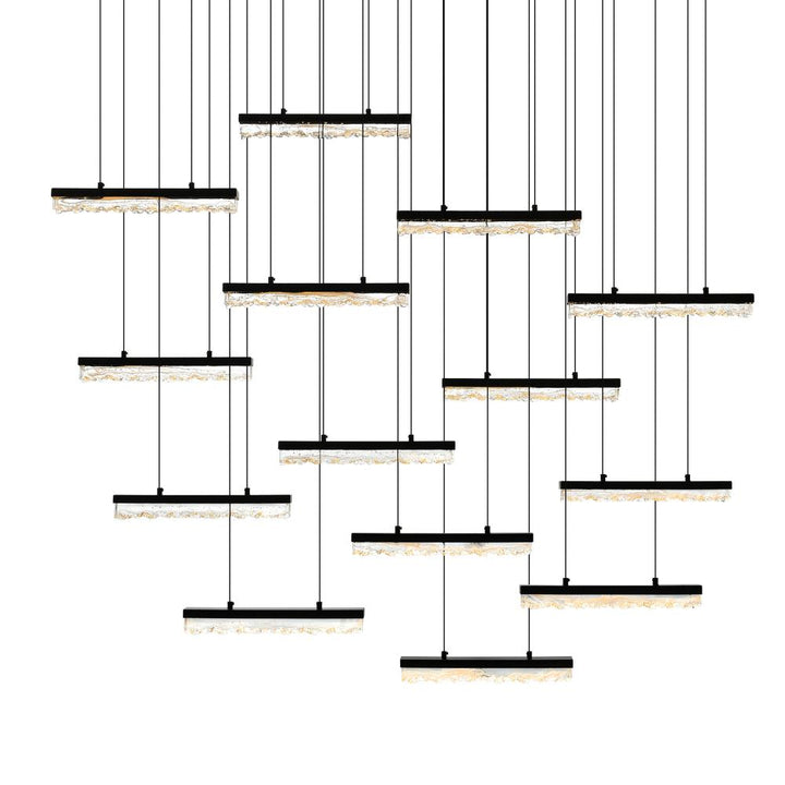Stagger Integrated LED Black Chandelier