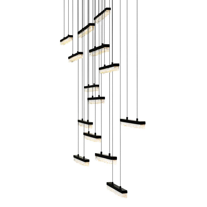 Stagger Integrated LED Black Chandelier