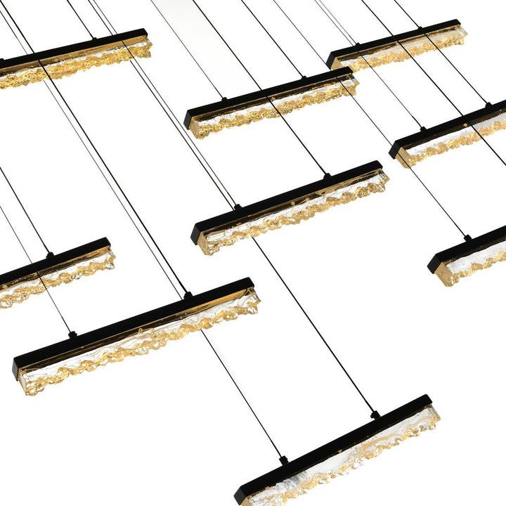 Stagger Integrated LED Black Chandelier
