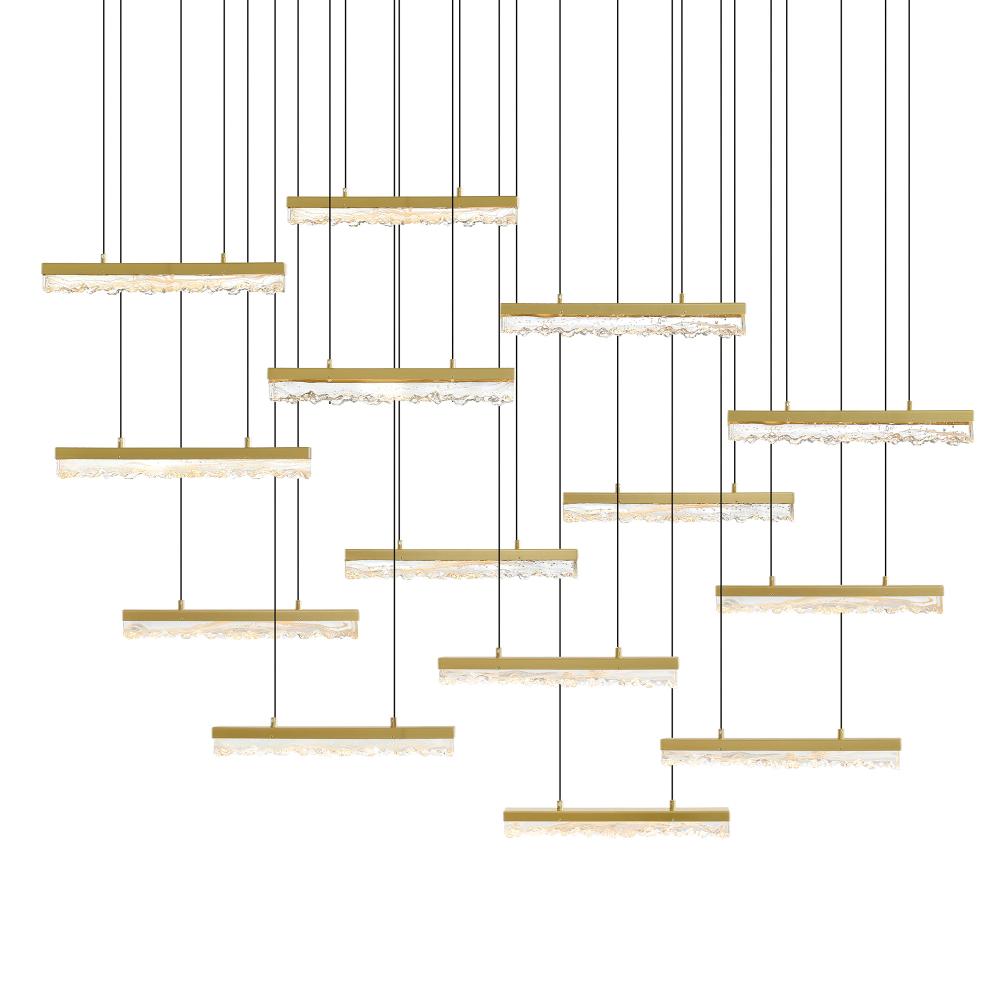Stagger Integrated LED Brass Chandelier