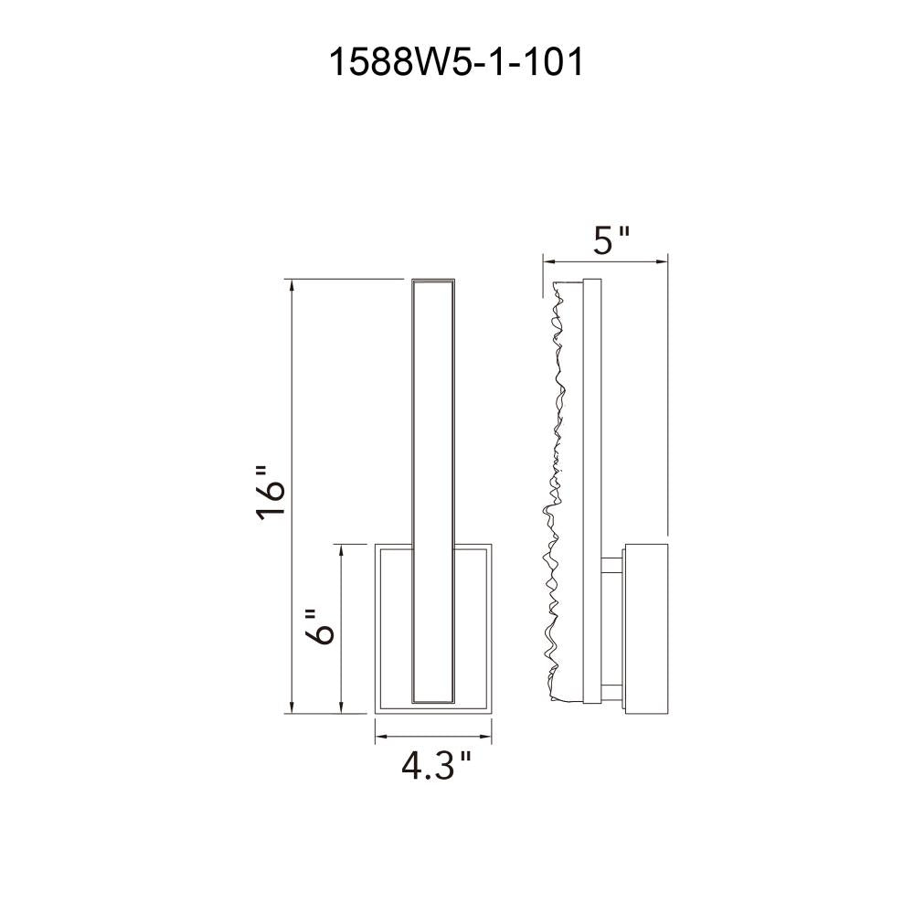 Stagger Integrated LED Black Wall Light