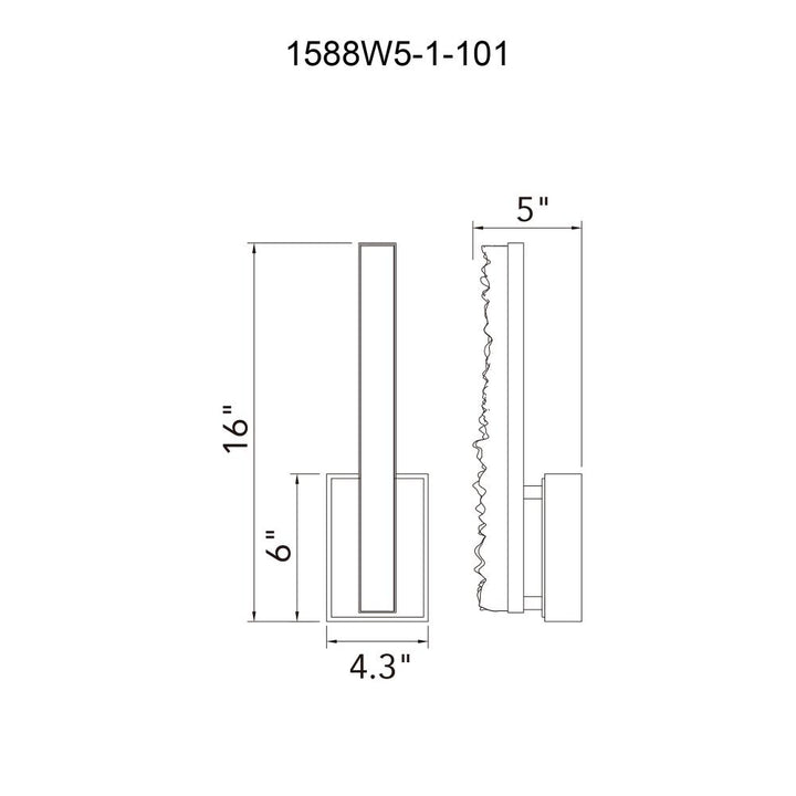 Stagger Integrated LED Black Wall Light
