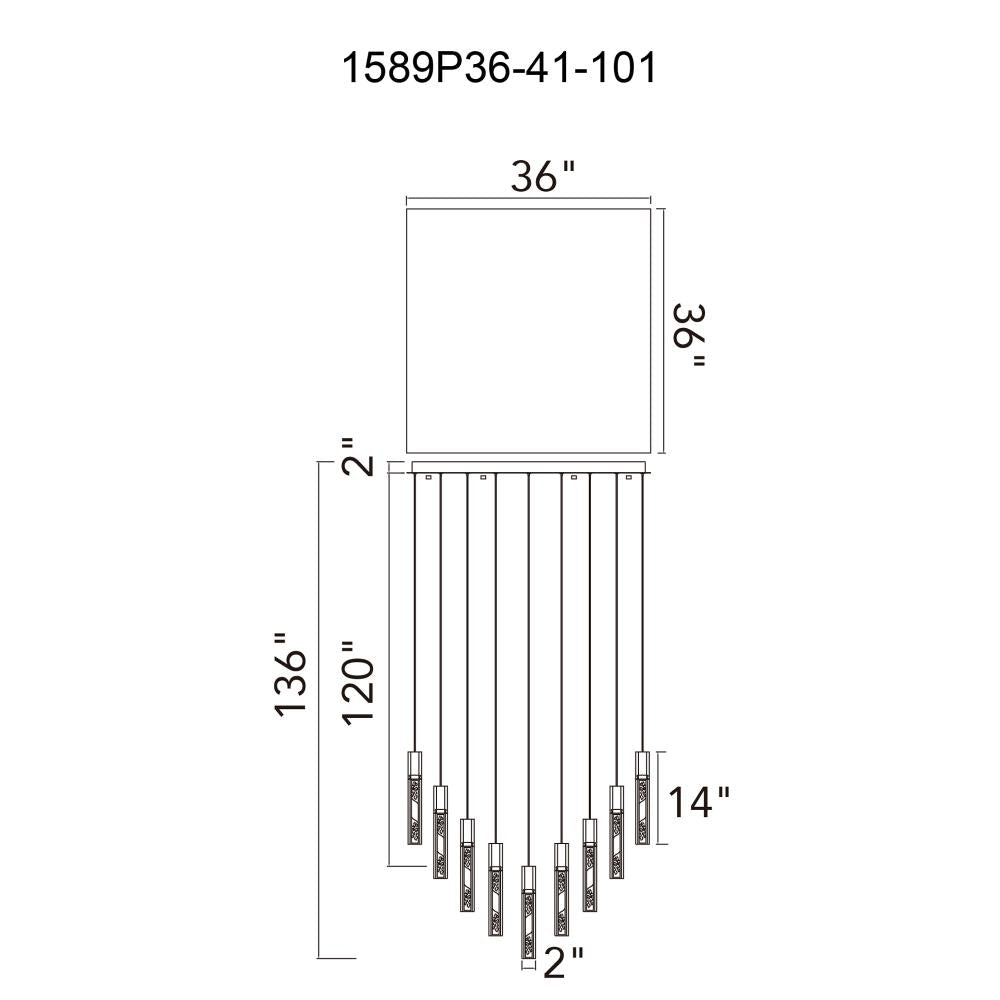 Greta Integrated LED Black Chandelier