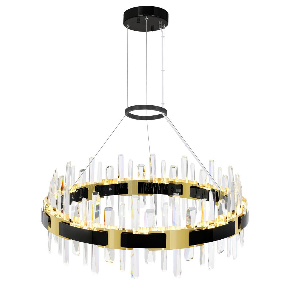 Aya LED Integrated Pearl Black Chandelier