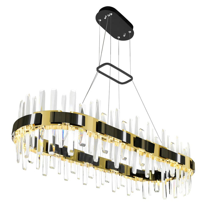 Aya LED Integrated Pearl Black Chandelier