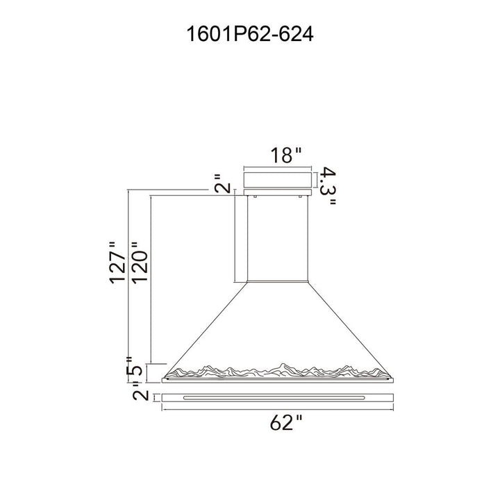 Himalayas Integrated LED Brass Island/Pool Table Light