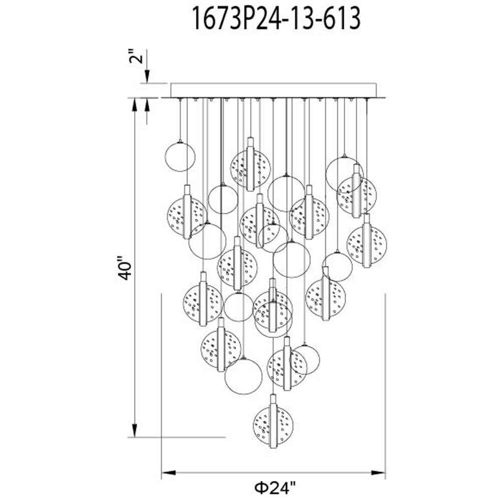 Salvador 24 in LED Integrated Polished Nickel Chandelier