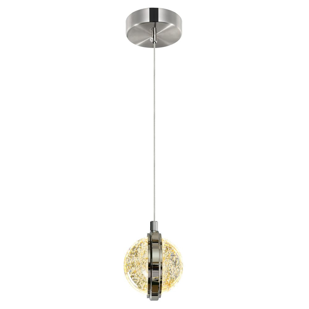 Salvador 4 in LED Integrated Polished Nickel Pendant