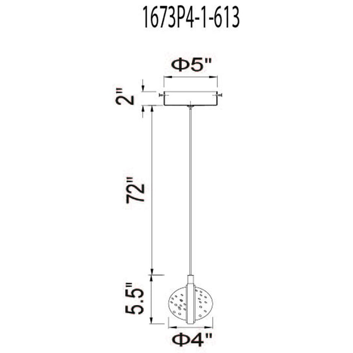 Salvador 4 in LED Integrated Polished Nickel Pendant