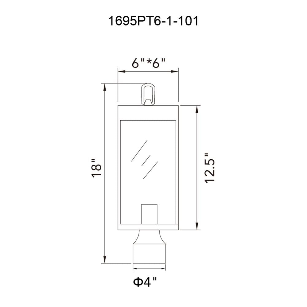 Windsor 1 Light Black Outdoor Lantern Head