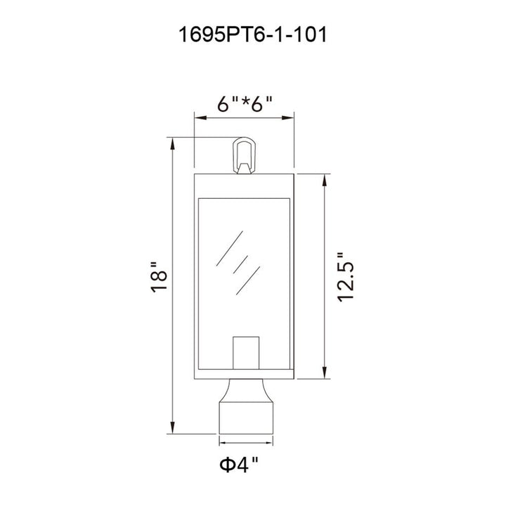 Windsor 1 Light Black Outdoor Lantern Head