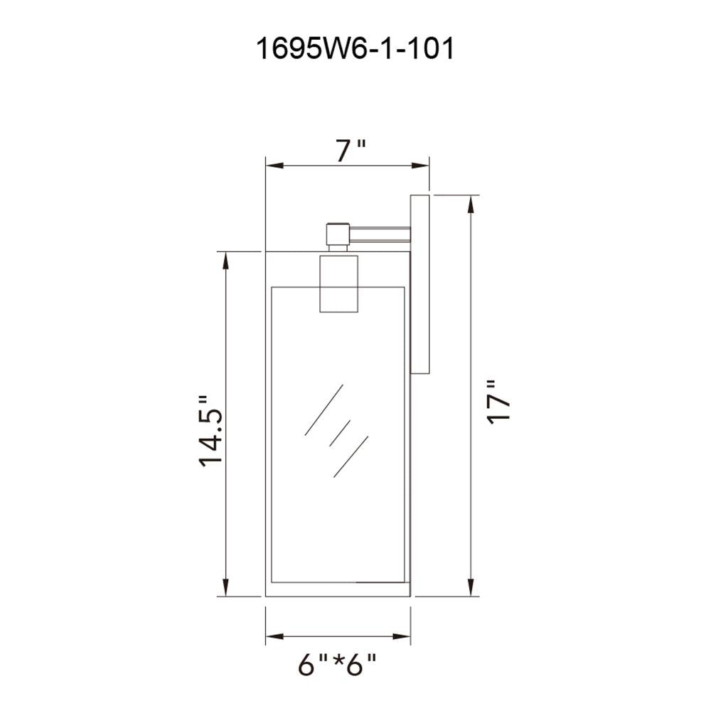 Windsor 1 Light Black Outdoor Wall Light