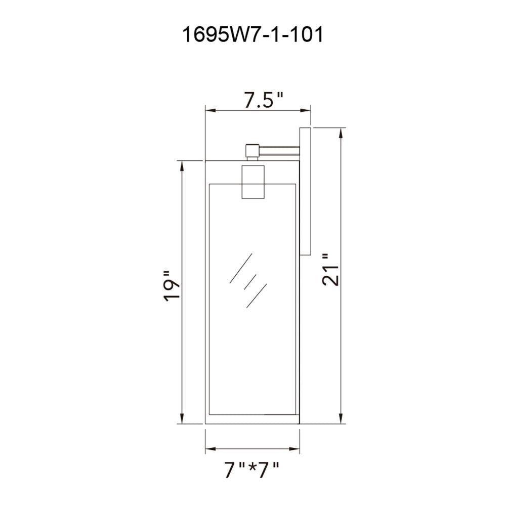 Windsor 1 Light Black Outdoor Wall Light