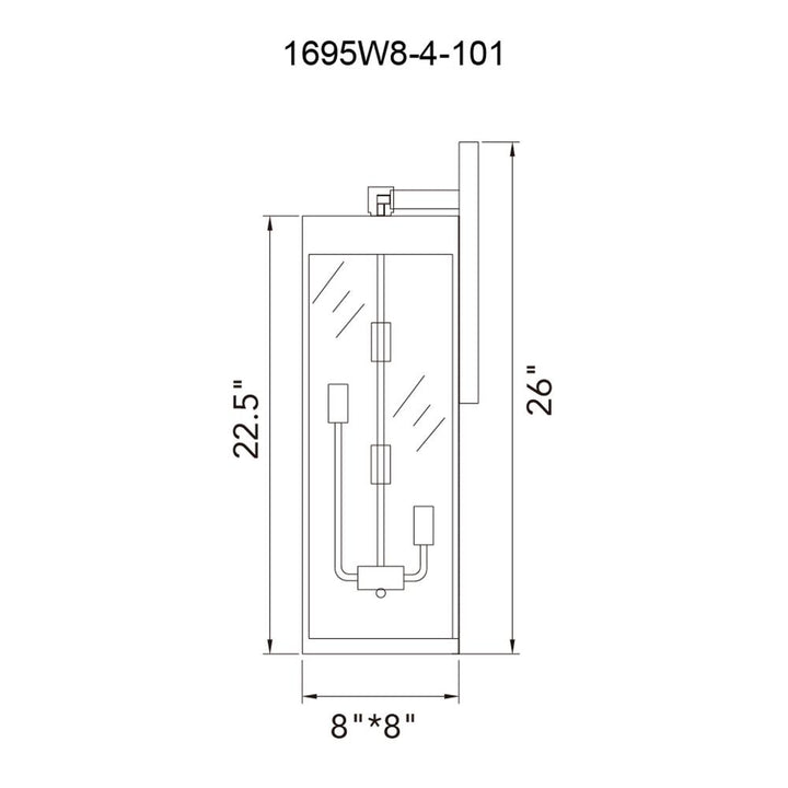 Windsor 4 Light Black Outdoor Wall Light