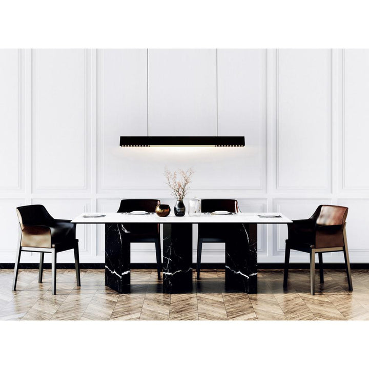 Pienza 45 in LED Integrated Black Chandelier