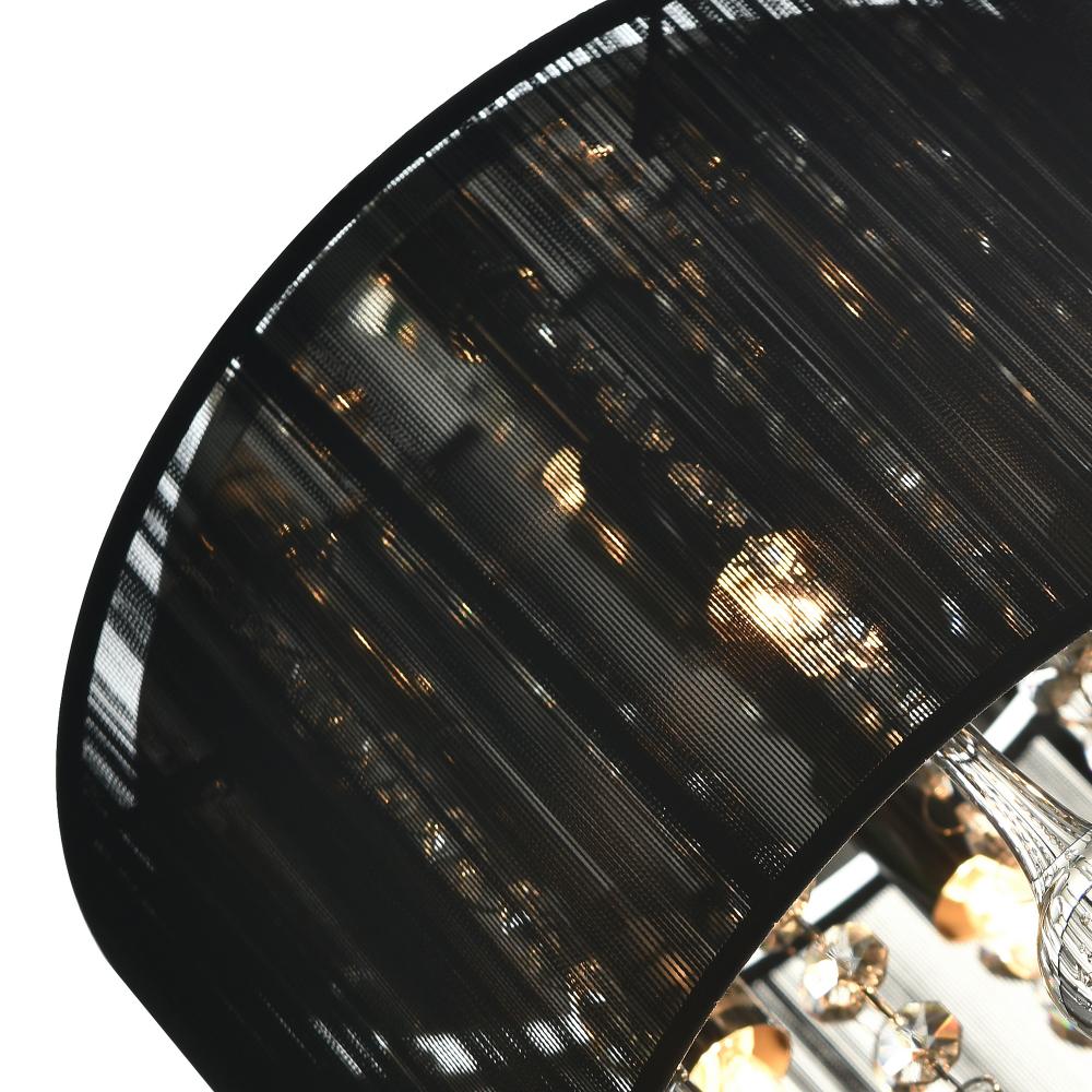 Water Drop 4 Light Drum Shade Flush Mount With Chrome Finish